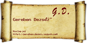 Gereben Dezső névjegykártya
